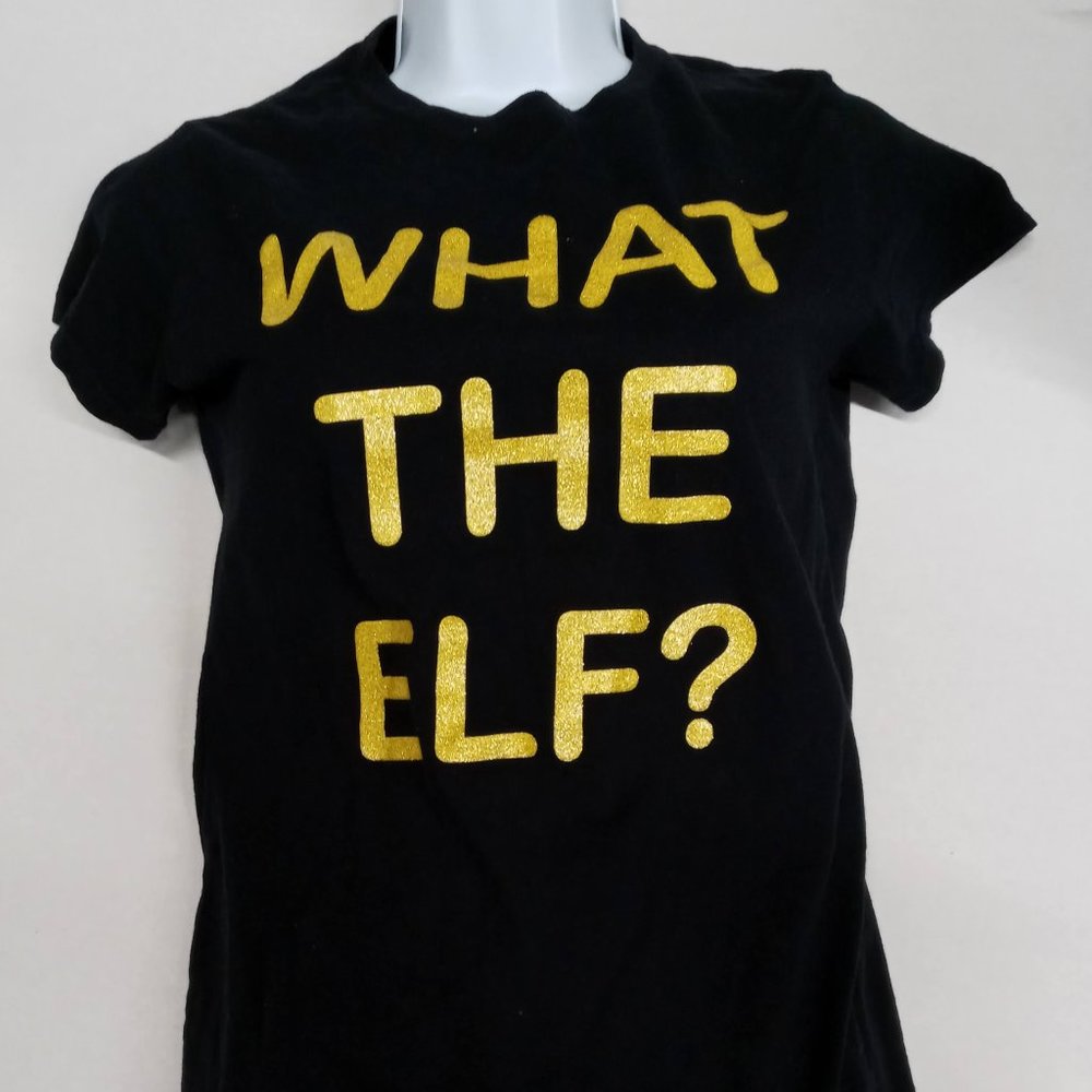 *Ladies Sz Med Blk Cap Sleeve T Shirt Crewneck*